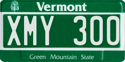 VT license plate XMY300