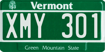 VT license plate XMY301