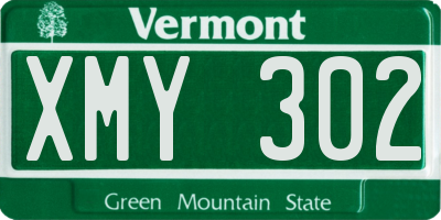 VT license plate XMY302