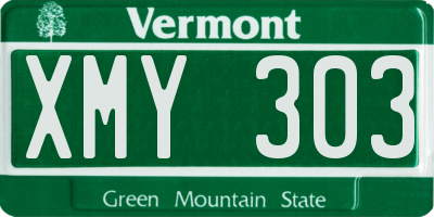 VT license plate XMY303
