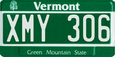 VT license plate XMY306