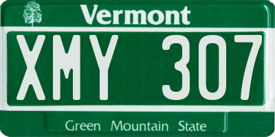 VT license plate XMY307