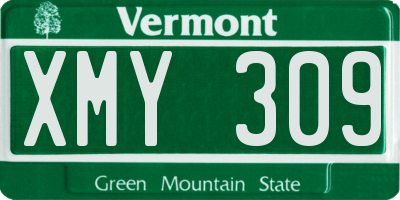 VT license plate XMY309