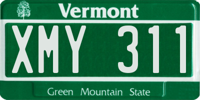 VT license plate XMY311