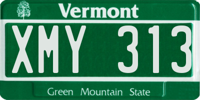 VT license plate XMY313