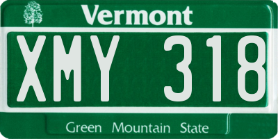 VT license plate XMY318