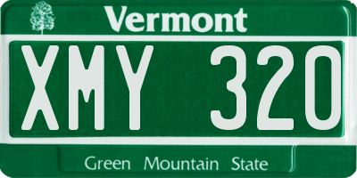 VT license plate XMY320