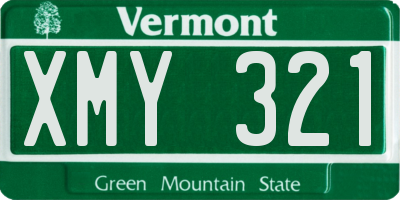 VT license plate XMY321