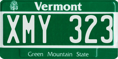 VT license plate XMY323