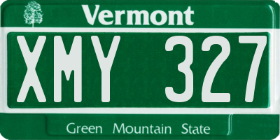VT license plate XMY327