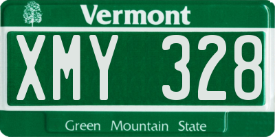 VT license plate XMY328