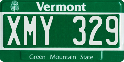 VT license plate XMY329