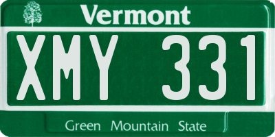 VT license plate XMY331