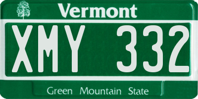 VT license plate XMY332