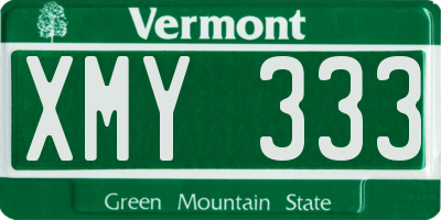 VT license plate XMY333