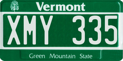 VT license plate XMY335