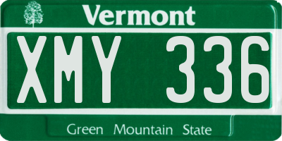 VT license plate XMY336