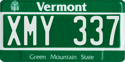 VT license plate XMY337
