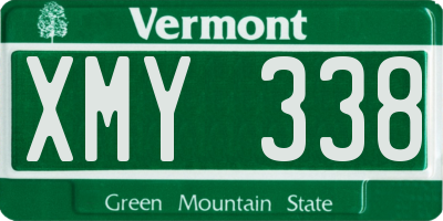 VT license plate XMY338