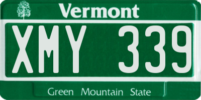 VT license plate XMY339