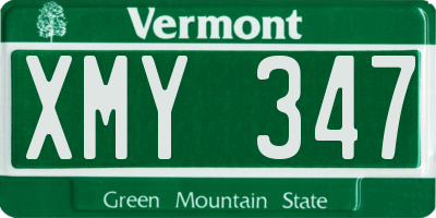 VT license plate XMY347