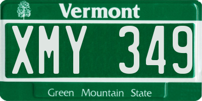 VT license plate XMY349