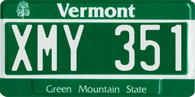 VT license plate XMY351