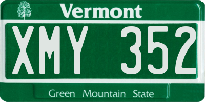 VT license plate XMY352