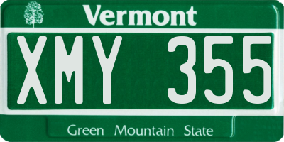 VT license plate XMY355