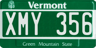 VT license plate XMY356