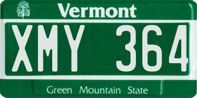 VT license plate XMY364