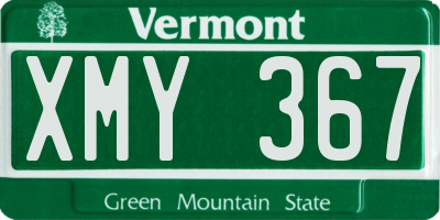 VT license plate XMY367