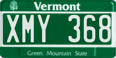 VT license plate XMY368