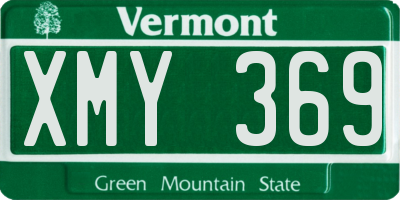 VT license plate XMY369