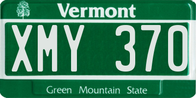 VT license plate XMY370