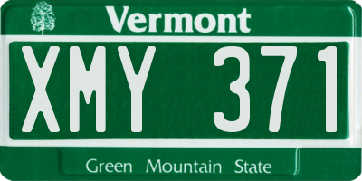 VT license plate XMY371