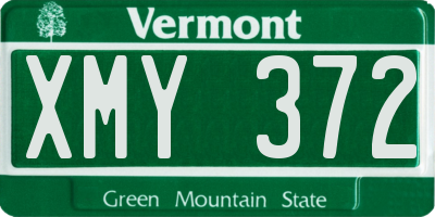 VT license plate XMY372