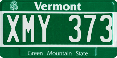 VT license plate XMY373