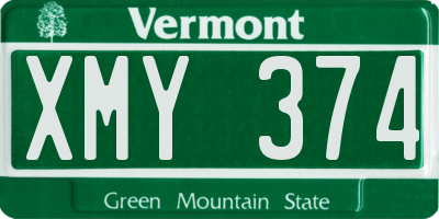 VT license plate XMY374