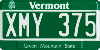 VT license plate XMY375