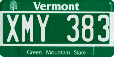 VT license plate XMY383