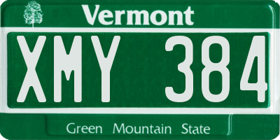 VT license plate XMY384