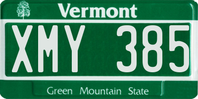 VT license plate XMY385