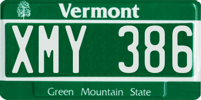 VT license plate XMY386