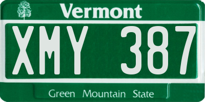 VT license plate XMY387