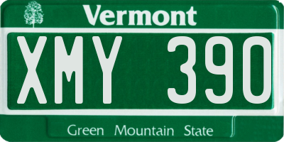 VT license plate XMY390