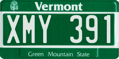 VT license plate XMY391