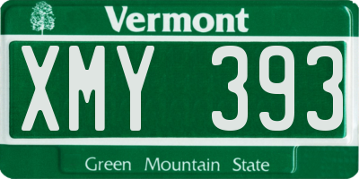 VT license plate XMY393