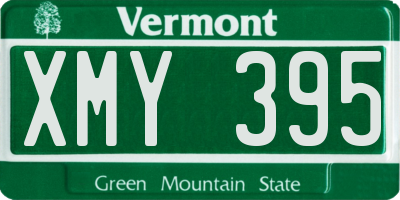 VT license plate XMY395