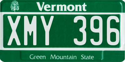 VT license plate XMY396